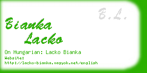 bianka lacko business card